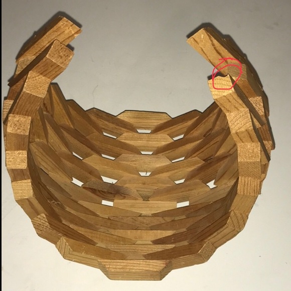 Vintage Planter Mid Century Modern Geometric Brutalist Wood Art Basket/ Planter - Picture 16 of 16